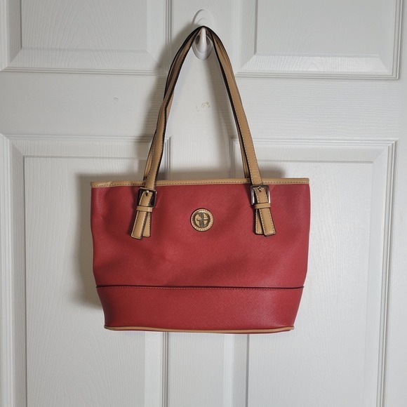 Giani‎ Bernini Hand Bag-Red/Tan - Picture 1 of 10